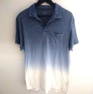 Mens Navy Ombre Polo